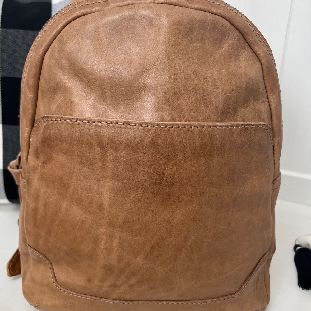 Frye Tan Leather Mini Backpack - Picture 6 of 12